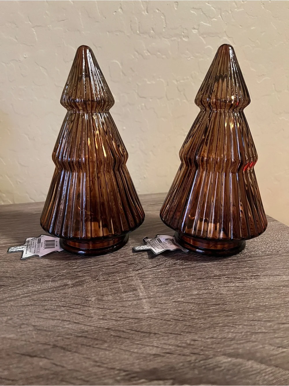 Target Bullseye Glass Trees Brown Amber Light Fall NWT